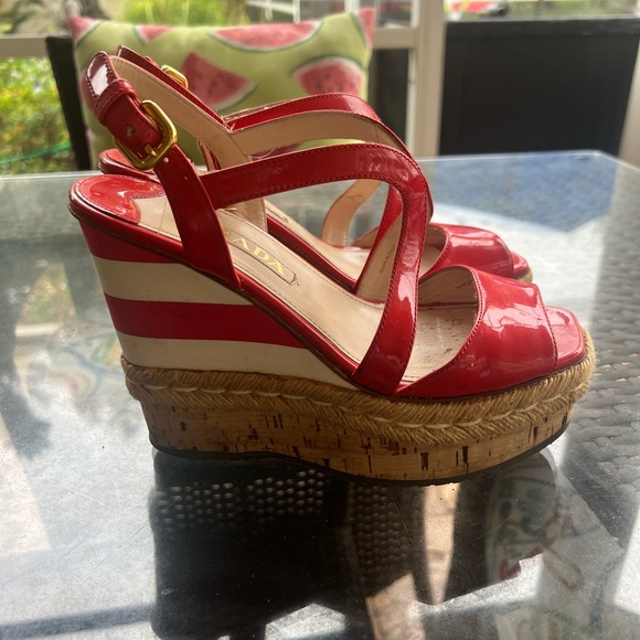 Cute Prada wedge shoes slightly worn but otherwise in very good condition - Picture 1 of 3